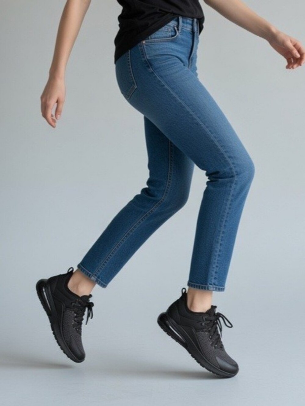 🙌Shoes For Crews NON-SLIP Black Knit Lace-Up Sneakers